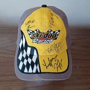 Vintage Y2K Sno Gear Ski-Doo Racing Baseball Hat Cap Signed by 5 People Rave X